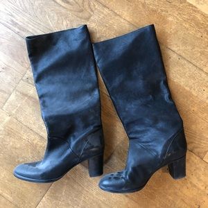 Jcrew Sutton tall leather black boots
